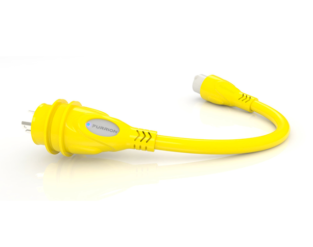 Marine Pigtail, 15A conn 5-15R (F)-30A plug L5-30P (M) , Yellow