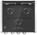 Range cooktop match with 17" & 21" range oven -Black w/LED knobs (Painted Silver) + Wired grill + Gl