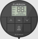 Furrion Chill® Standard Single-Zone Backlit LED RV Wall Thermostat - 2 Fan Speeds, Black (R410A Refrigerant Compatible)