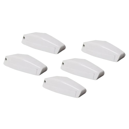 5-Pack White Rounded RV Baggage Door Catch Compartment Clips