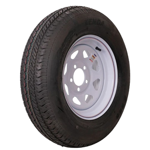 14" White Spoke Trailer Wheel ST205/75D14 (5X4.5) Bolt Circle