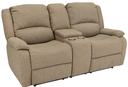 30" OATMEAL RIGHT ARM RECLINER MODULAR IN CLOTH WITH CONSOLE AND CUP HOLDER