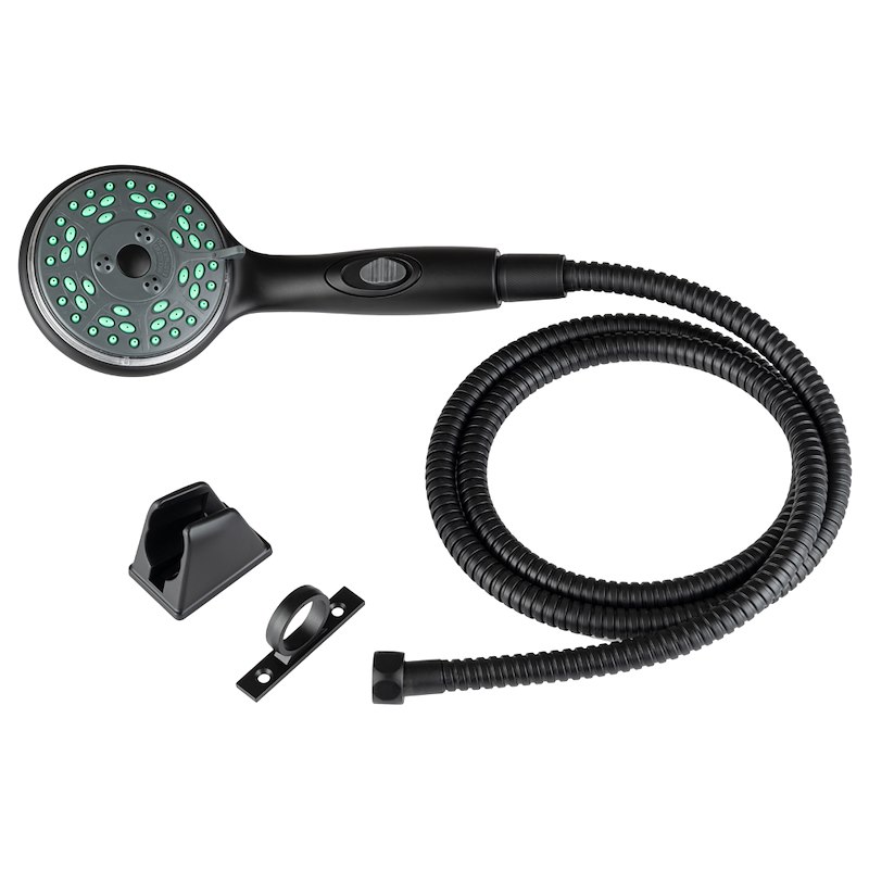 Shower Head; Hand Held; With Hose Kit ( Black )