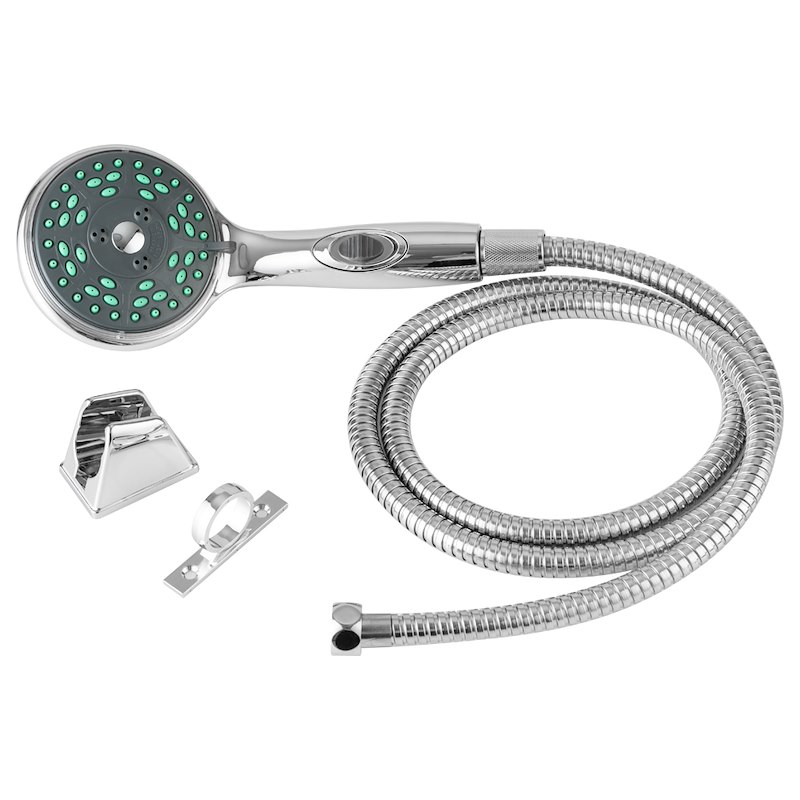 Shower Head; Hand Held; Chrome Plated; With Hose Kit