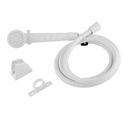 Shower Head; Hand-Held With 60 Inch Reinforced Vinyl Hose; White; Plastic