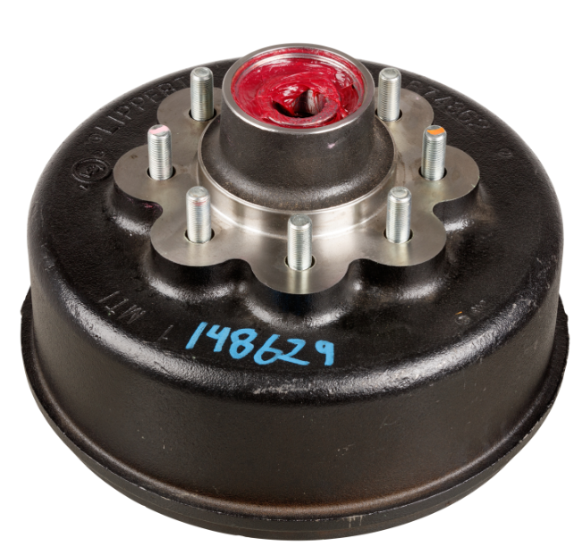 RV Brake Drum Hub Assembly for 8,000-lb. Axle - 8 on 6.5", 9/16" Stud