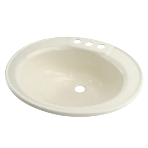 Single Oval Lavatory Sink; 17" x 20" x 7" (Parchment)