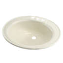 Single Oval Lavatory Sink; 17" x 20" x 7" (Parchment)