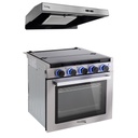 Stainless Steel Stove Gas Range 21" Tall with Range Vent Hood