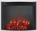 26” Fireplace curved glass with wood flame