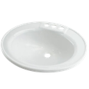 Single Oval Lavatory Sink; 17" x 20" x 7" (White)