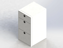 18" Three Drawer Base Cabinet - Aluminium Powder Coat